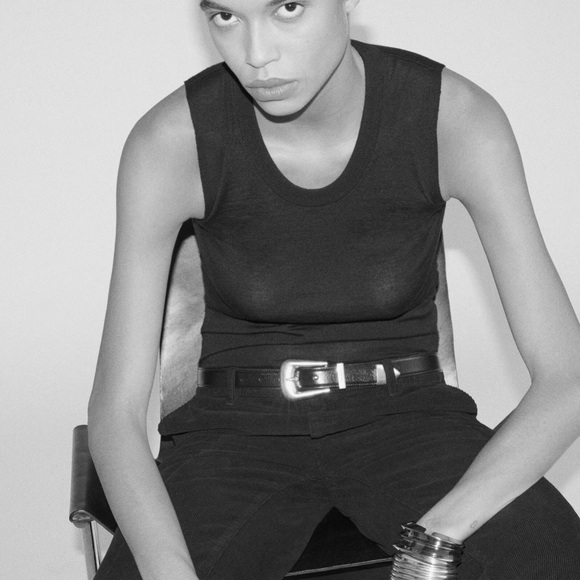 Saint Laurent Accessories - Saint Laurent Folk Western Aged Belt